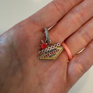 Brighton Las Vegas Sign Charm Pendant - Silver with Red & Yellow Enamel